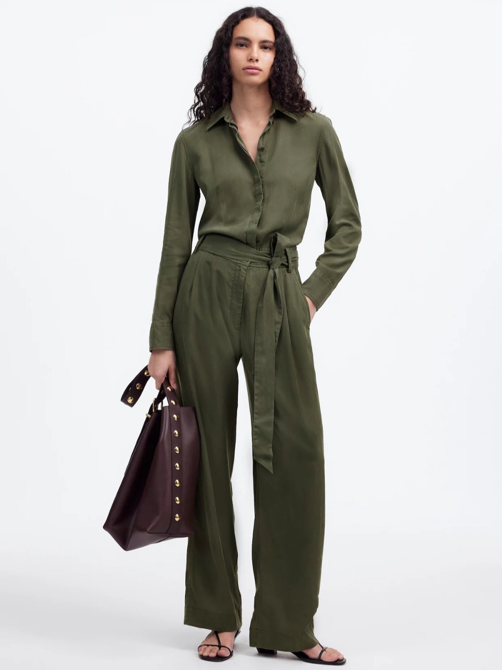 Madewell Relaxed Tie Waist Wide Leg Jumpsuit